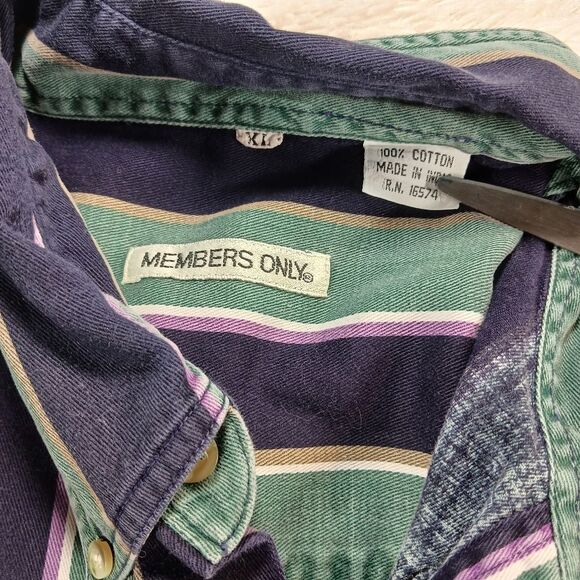 Members Only 80s Vintage XL 100% Cotton Casual Button Down Shirt Men's XL..... - Picture 4 of 10